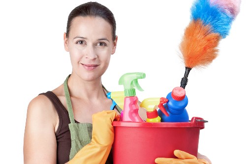Cleaning professional preparing a service appointment checklist