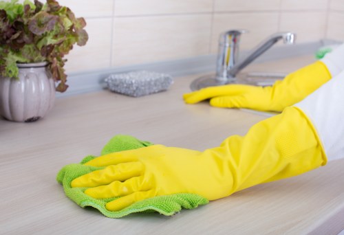 Deep cleaning appliances and surfaces during an end of tenancy clean in Harringay